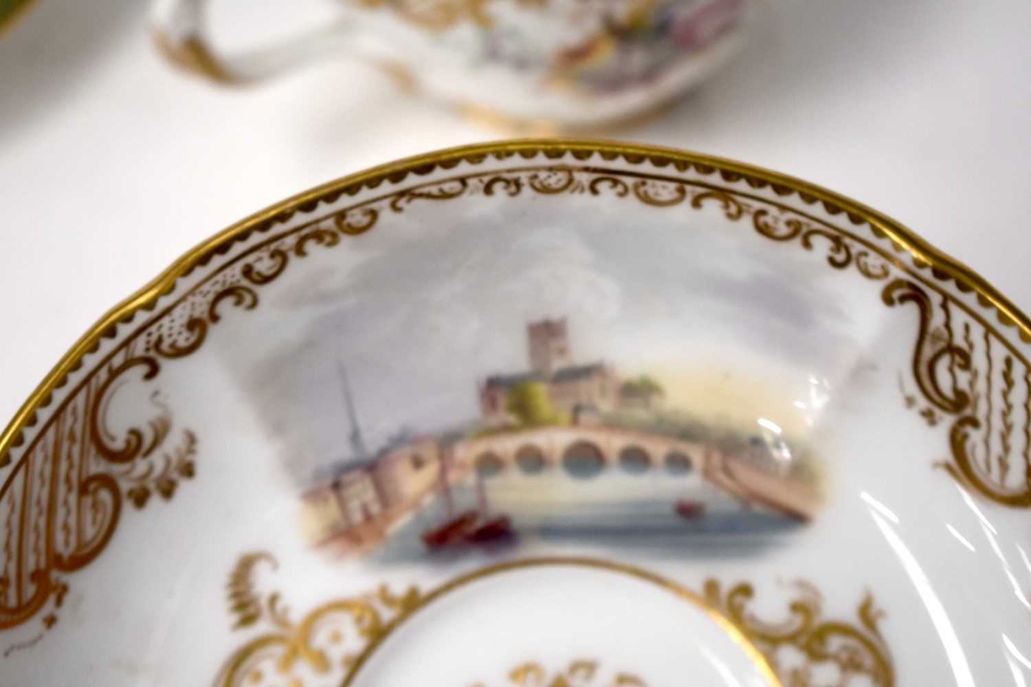 THREE 19TH CENTURY COALPORT SPARKS WORCESTER PORCELAIN CUPS AND SAUCERS painted with landscapes - Image 25 of 39