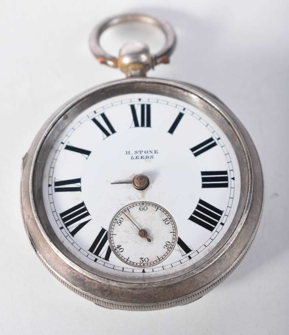 A VICTORIAN SILVER POCKET WATCH. Chester 1895. 154.7 grams. 5 cm diameter.