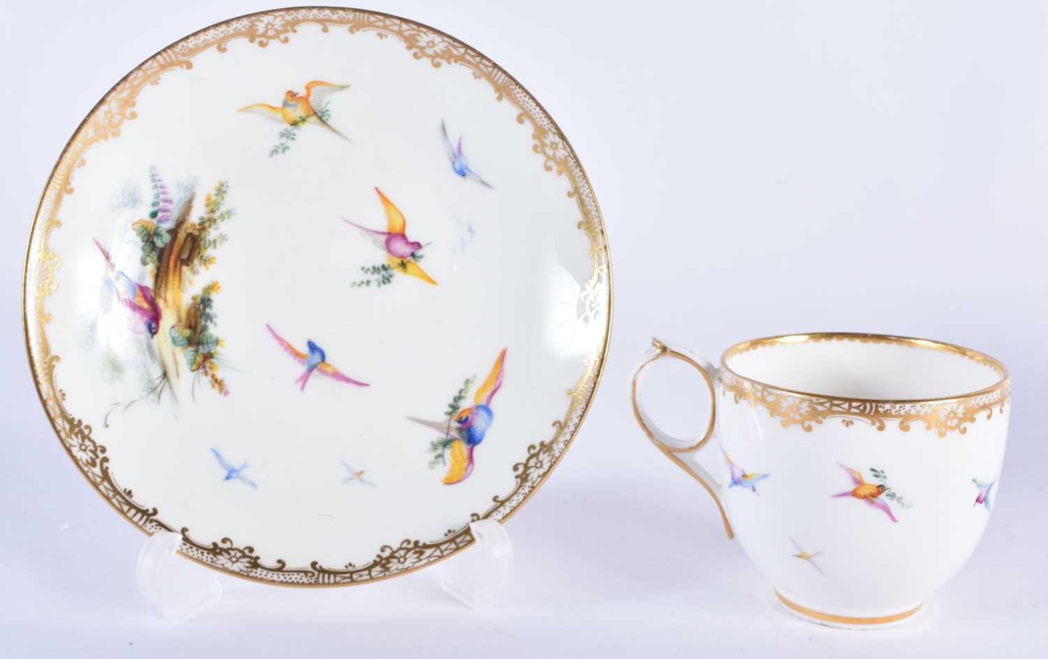 THREE 19TH CENTURY COALPORT SPARKS WORCESTER PORCELAIN CUPS AND SAUCERS painted with landscapes - Image 2 of 39