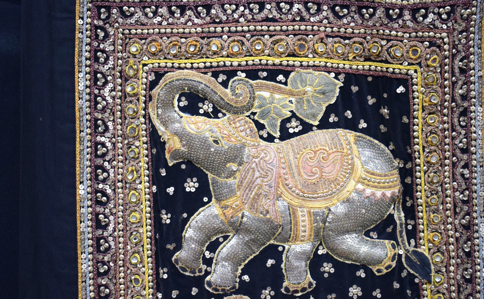 An Embroidered South East Asian Elephant wall hanging 104 x 60 cm. - Image 8 of 12
