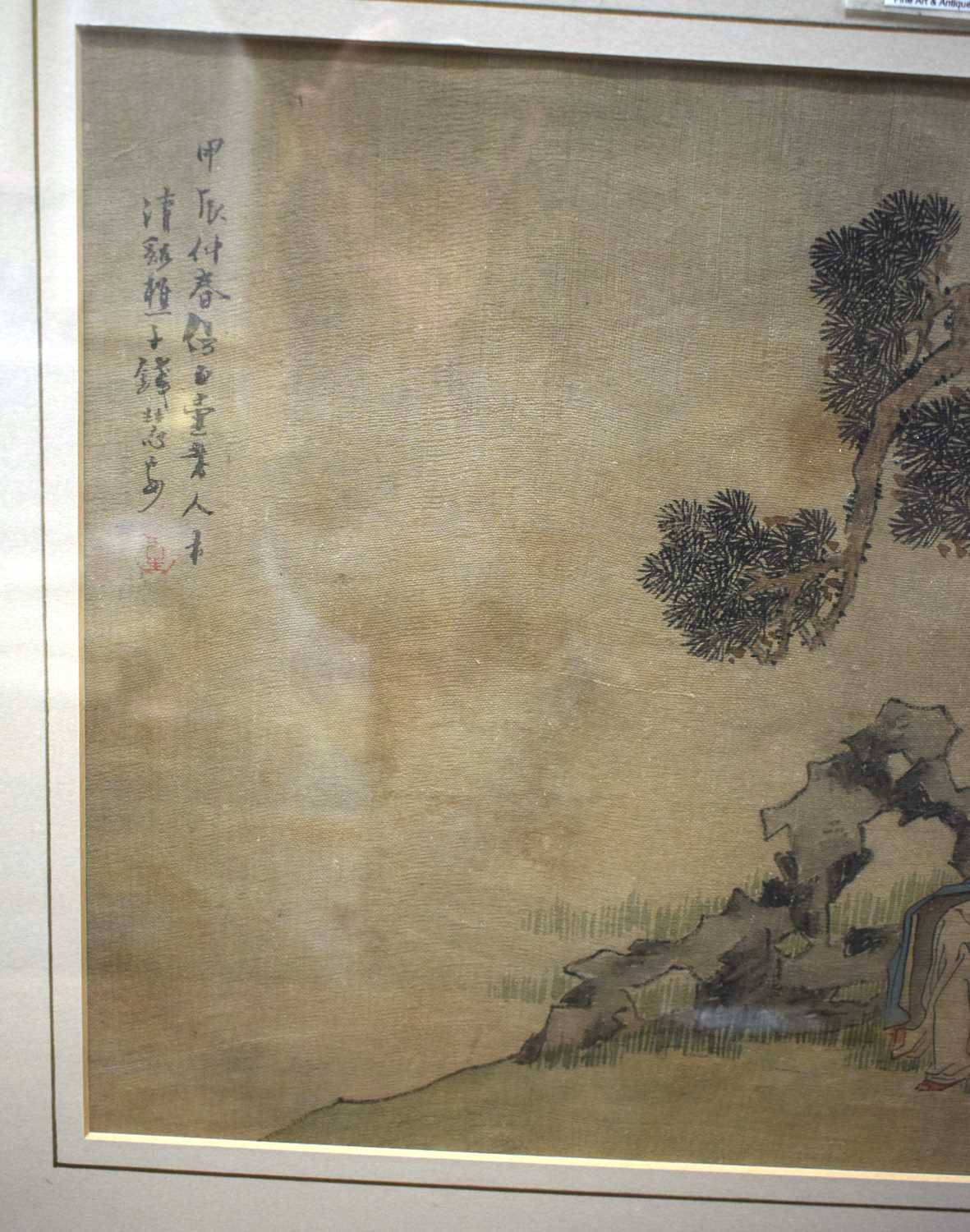 Attributed to Qian Hui'an (1833-1911) 3 x Watercolours, Figures within landscapes. 60 cm x 42 cm. - Image 27 of 38