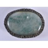 A LATE 19TH CENTURY CHINESE MOSS AGATE BROOCH Late Qing. 5 cm x 3 cm.