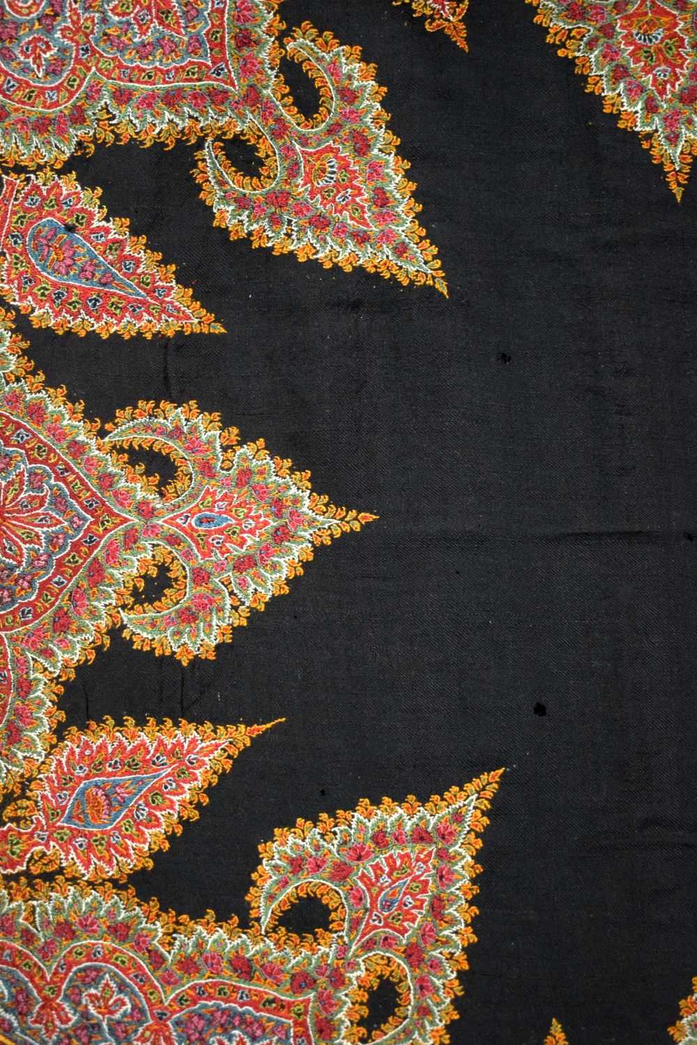 A 19th Century embroidered Kashmir square shawl 230 x 180 cm - Image 3 of 10