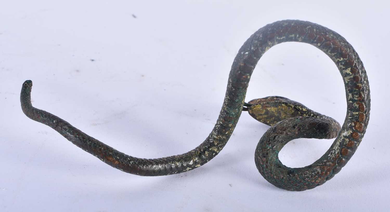 A RARE 19TH CENTURY AUSTRIAN COLD PAINTED BRONZE FIGURE OF A SNAKE Attributed to Franz Xavier - Image 4 of 7