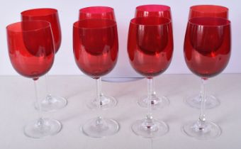 A collection of Ruby wine glasses 22 cm (8)