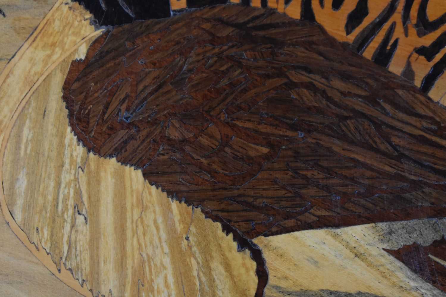 A marquetry panel of geese 63 x 47 cm. - Image 4 of 10