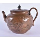 AN EARLY 20TH CENTURY CHINESE PAKTONG COPPER TEAPOT AND COVER Late Qing/Republic. 16.5 cm wide.