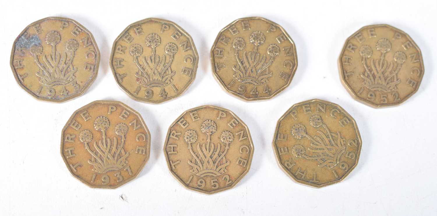 A collection of George VI threepence coins 1937, 1941, 1943,1944, 1952 x 3 (7). - Image 2 of 4