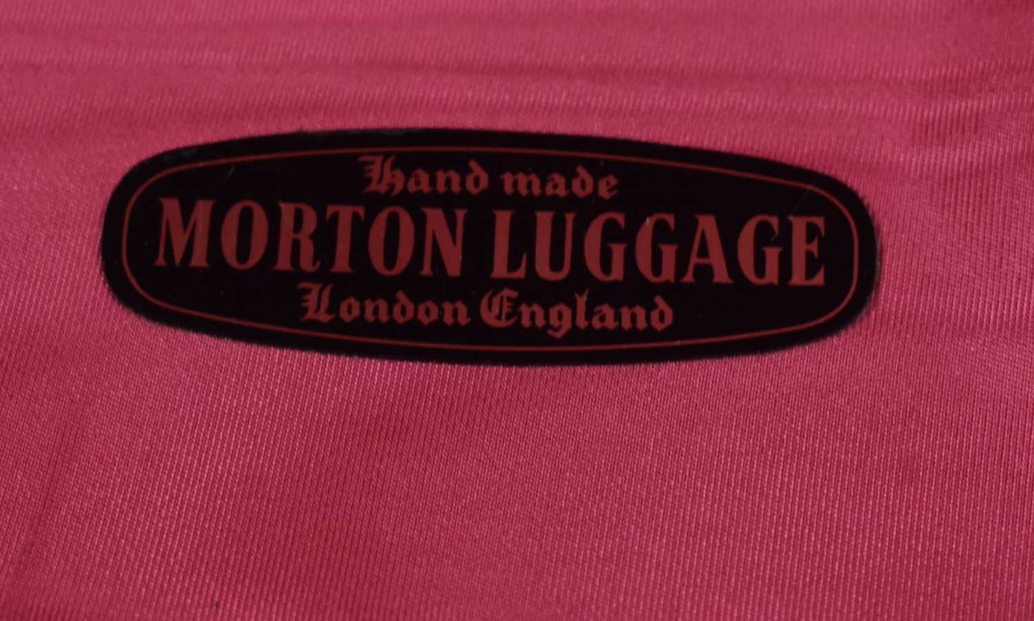 Three handmade vintage Morton of London suitcases cases together with another suitcase and a - Image 6 of 16