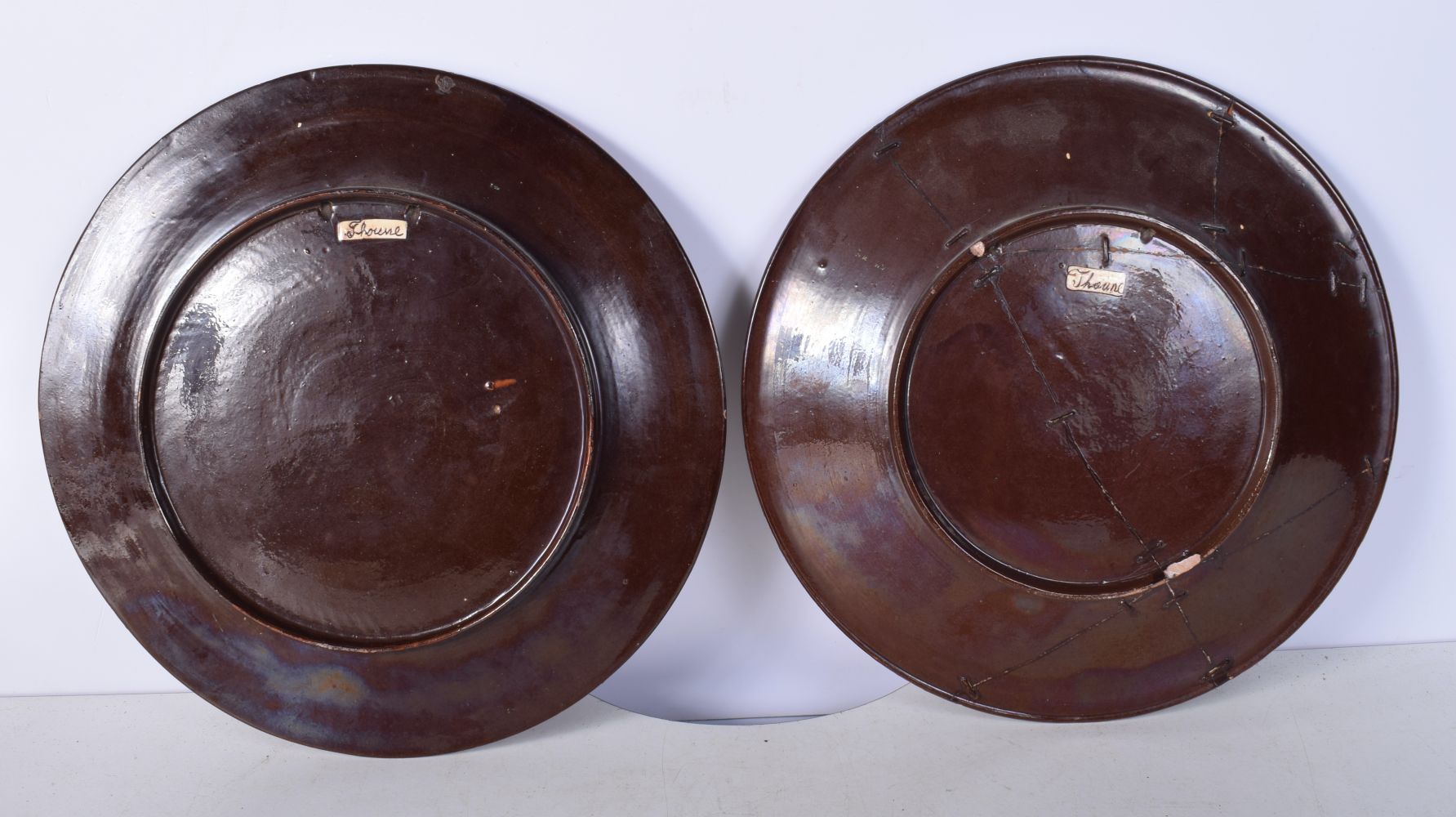 A pair of Swiss Thoune glazed pottery plates 29.5 cm Diameter together with two Doulton items Beaker - Image 8 of 8