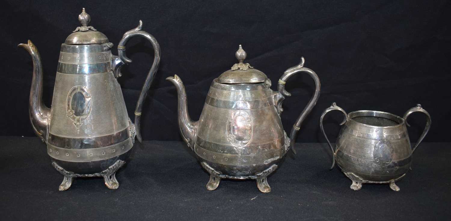 A large collection of Silver plated and other metal items, Candle sticks, Tea pots,trays etc 46 x - Image 5 of 12