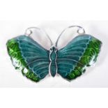 A Silver and Enamel Butterfly Brooch. Stamped Sterling. 5.1cm x 3 cm, weight 14.6g