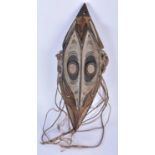 A PAPUA NEW GUINEA SEPIK RIVER TRIBAL WOOD MASK. 42 cm x 18cm.