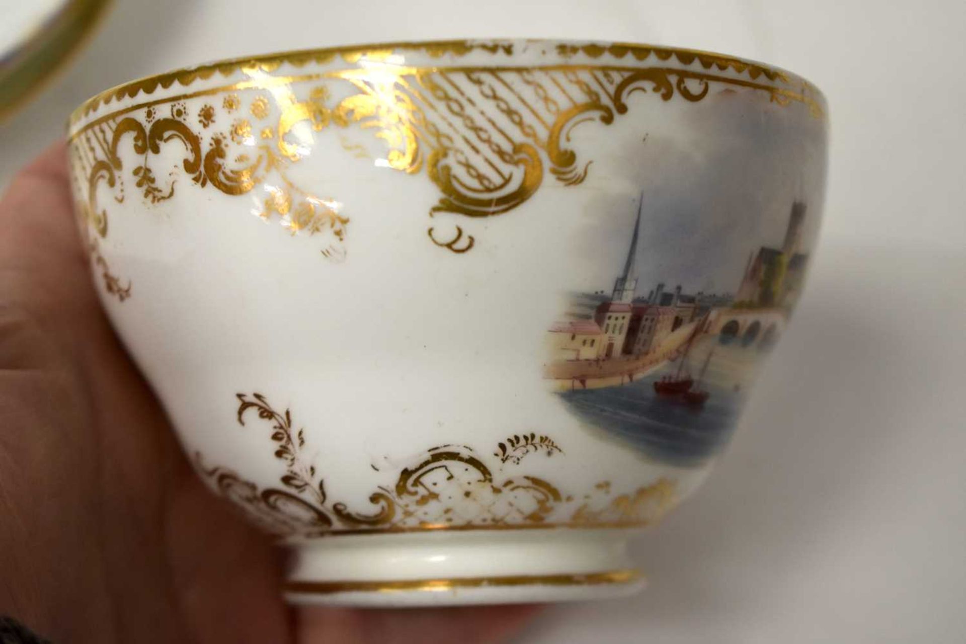 THREE 19TH CENTURY COALPORT SPARKS WORCESTER PORCELAIN CUPS AND SAUCERS painted with landscapes - Image 20 of 39
