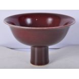 A Chinese porcelain Oxblood glaze stem cup 9.5 x 14.5 cm.