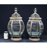 A pair of Islamic style copper lanterns 51 cm (62)