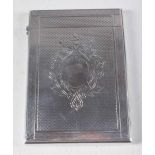 A Victorian Silver Card Case with Engine Turned Decoration by George Unite. Hallmarked Birmingham