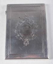 A Victorian Silver Card Case with Engine Turned Decoration by George Unite. Hallmarked Birmingham