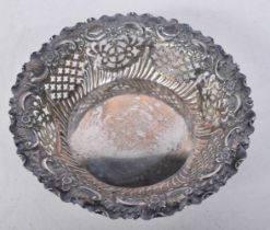 A Victorian Dish with Pierced decoration by Fenton Brothers. Hallmarked Sheffield 1894. 10.9cm x 2.5