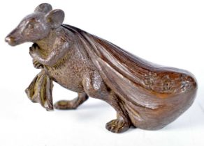 A Japanese Bronze Model of a Rat dragging a Sack. 3.8 cm x 6.2 cm x 2.3 cm, weight 106.5g