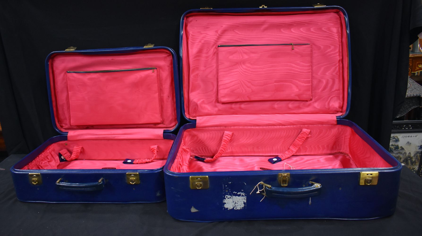 Three handmade vintage Morton of London suitcases cases together with another suitcase and a - Image 12 of 16