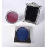 Three Silver Picture Frames. Stamped Sterling, Largest 13.1cm x 9.1cm, total weight 78.3g (3)