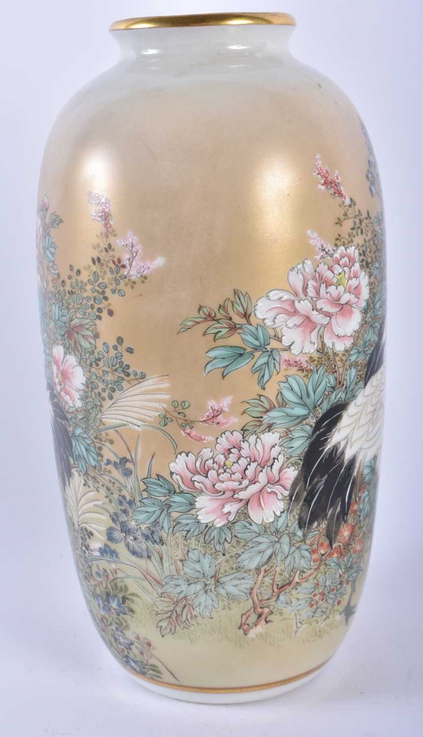 A LATE 19TH CENTURY JAPANESE MEIJI PERIOD KUTANI PORCELAIN VASE by Taniguchi, painted with birds - Image 3 of 5