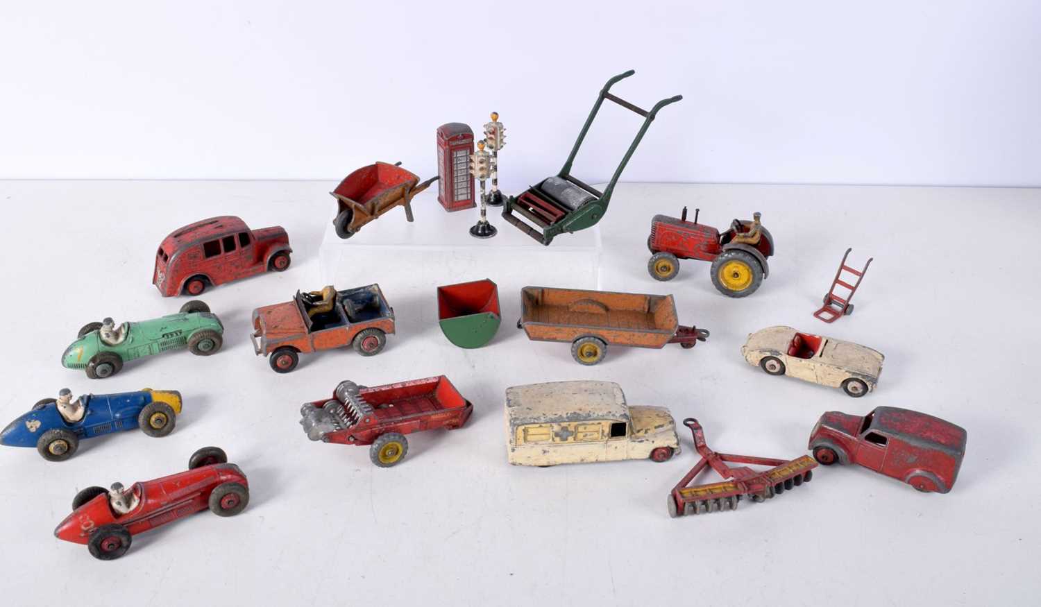 A collection of Dinky models , cars, tractors, Lawn mower etc (18). - Image 2 of 8