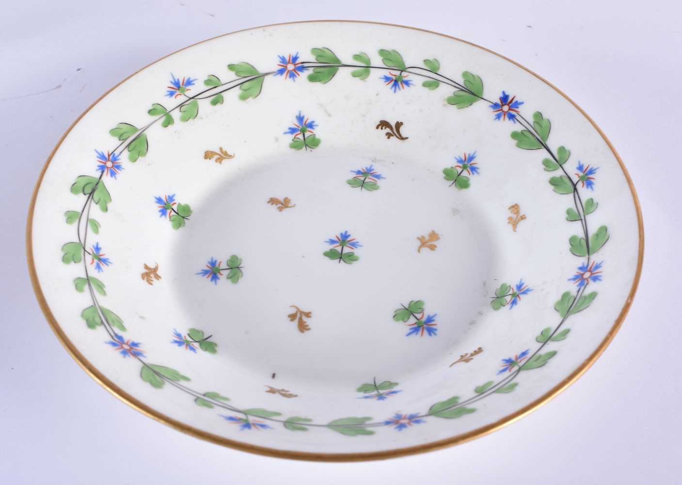 Derby coffee can and saucer, impressed to saucer painted with cornflowers and a Hamilton flute - Image 4 of 7