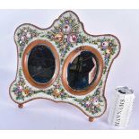 A LOVELY LARGE LATE 19TH CENTURY CONTINENTAL MICRO MOSAIC MIRROR decorated with flowers. 34 cm x