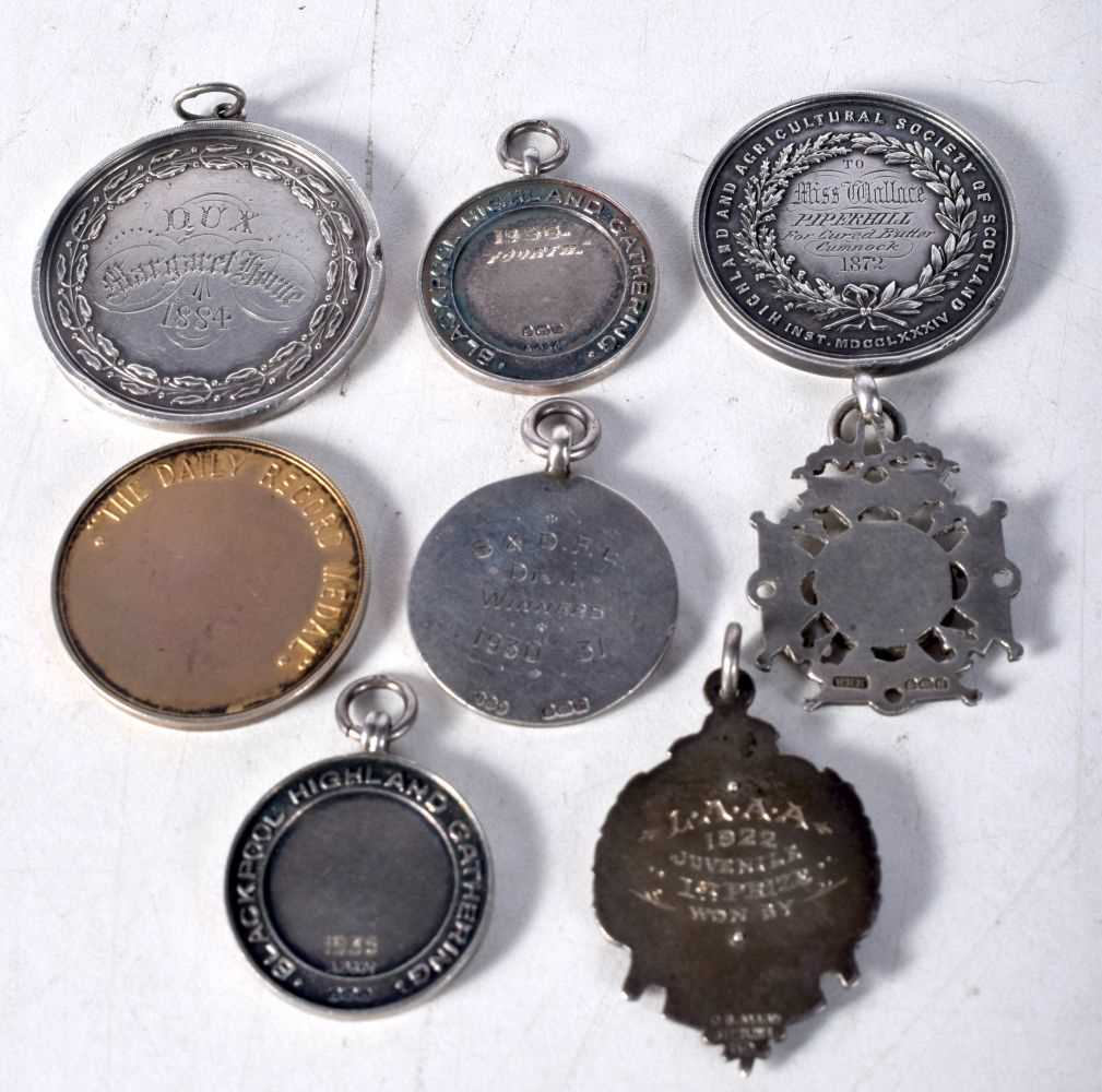 Five Silver Fob Medallions with various Birmingham Hallmarks together with 3 other Medals. Total - Image 4 of 5