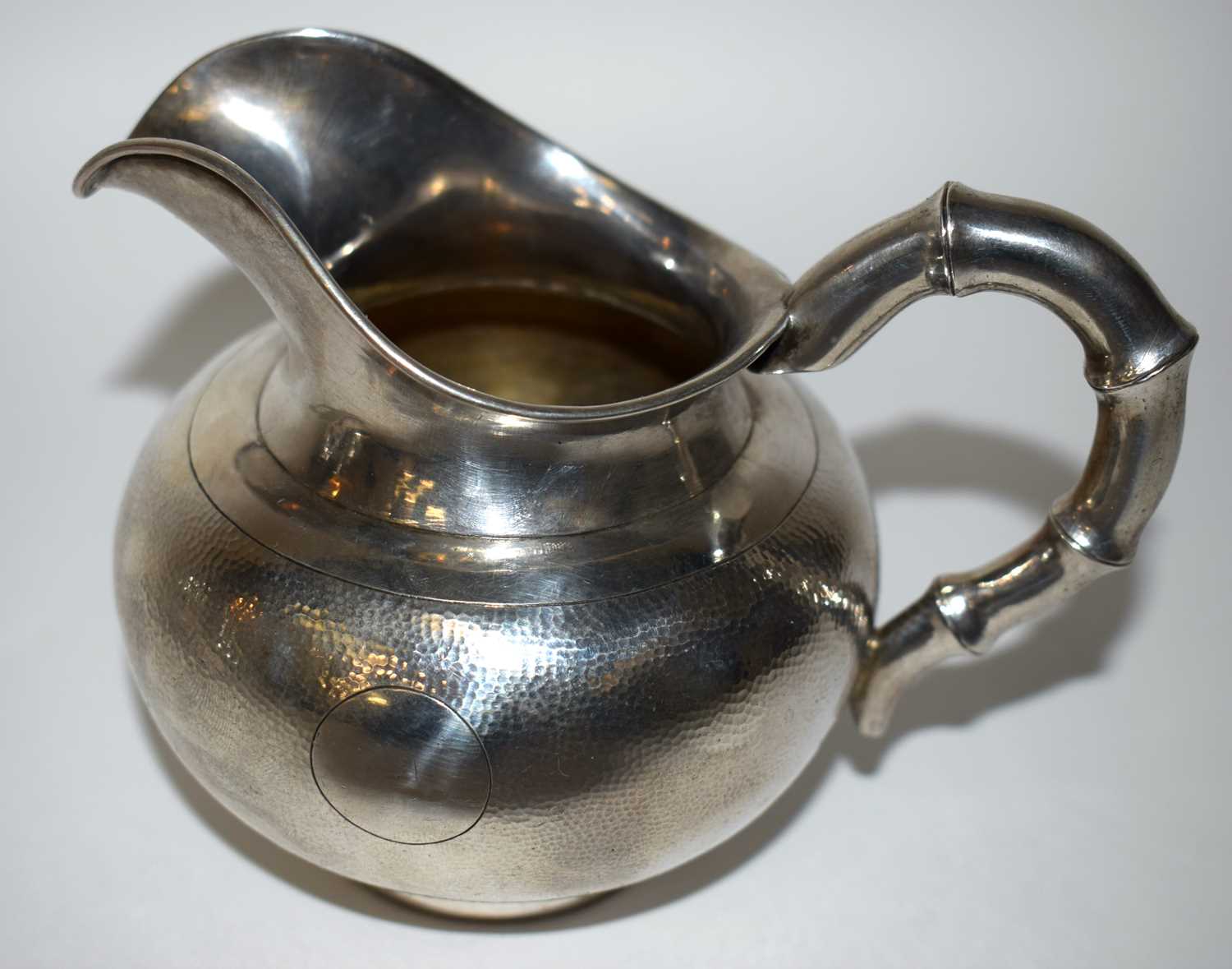 A LOVELY 19TH CENTURY CHINESE HAMMERED SILVER THREE PIECE SILVER TEASET by Hung Chong & Co, together - Image 26 of 30