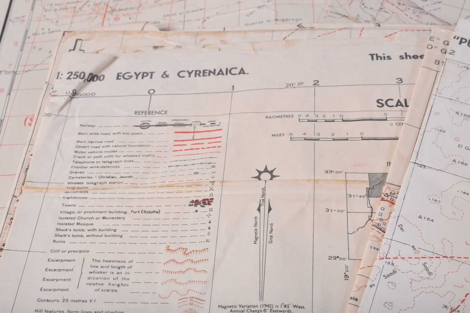 A rare collection of WW2 Maps of the Tobruk together with canvas map case - Image 8 of 30