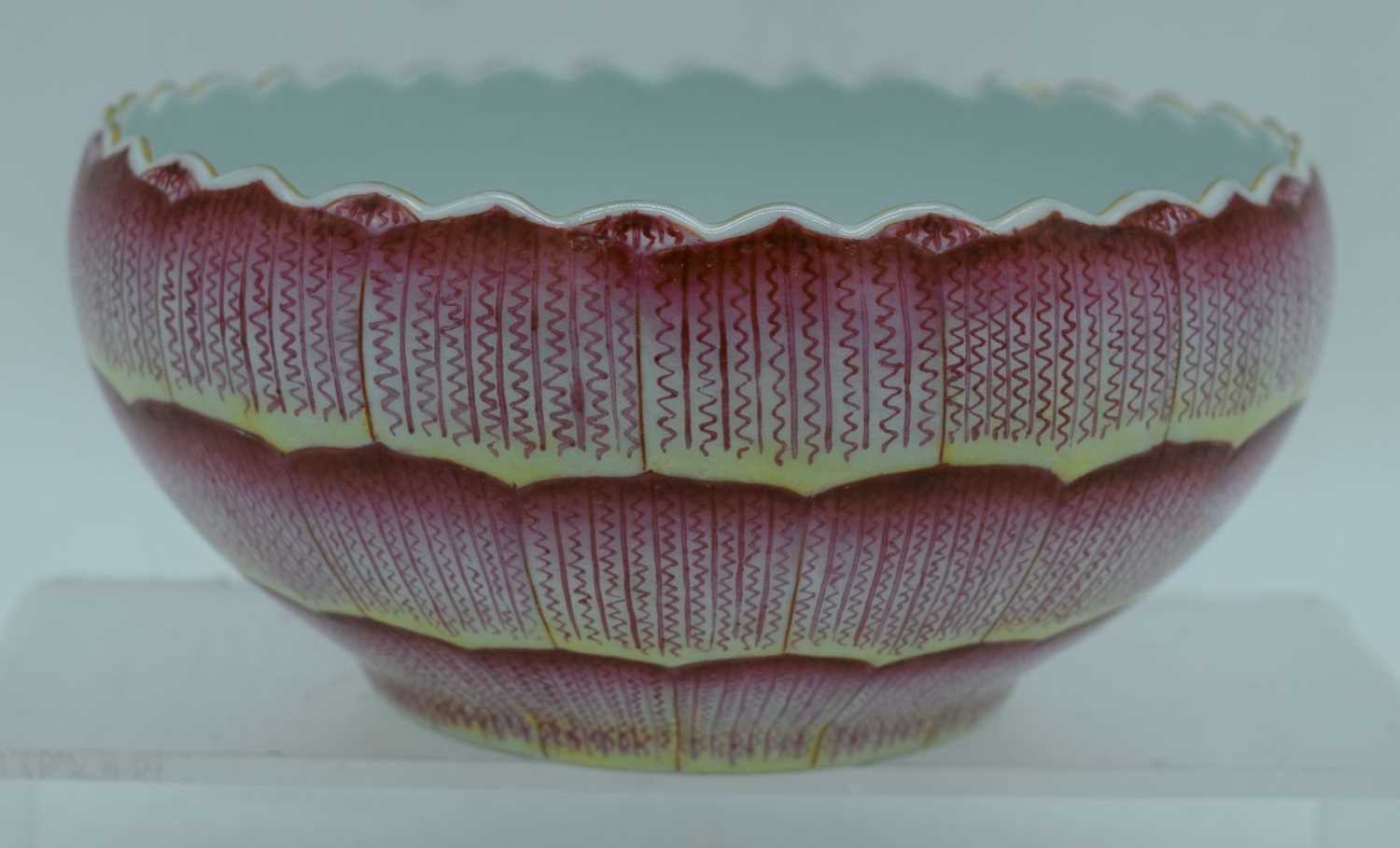 A Chinese porcelain lotus flower bowl 7 x 15 cm. - Image 3 of 8