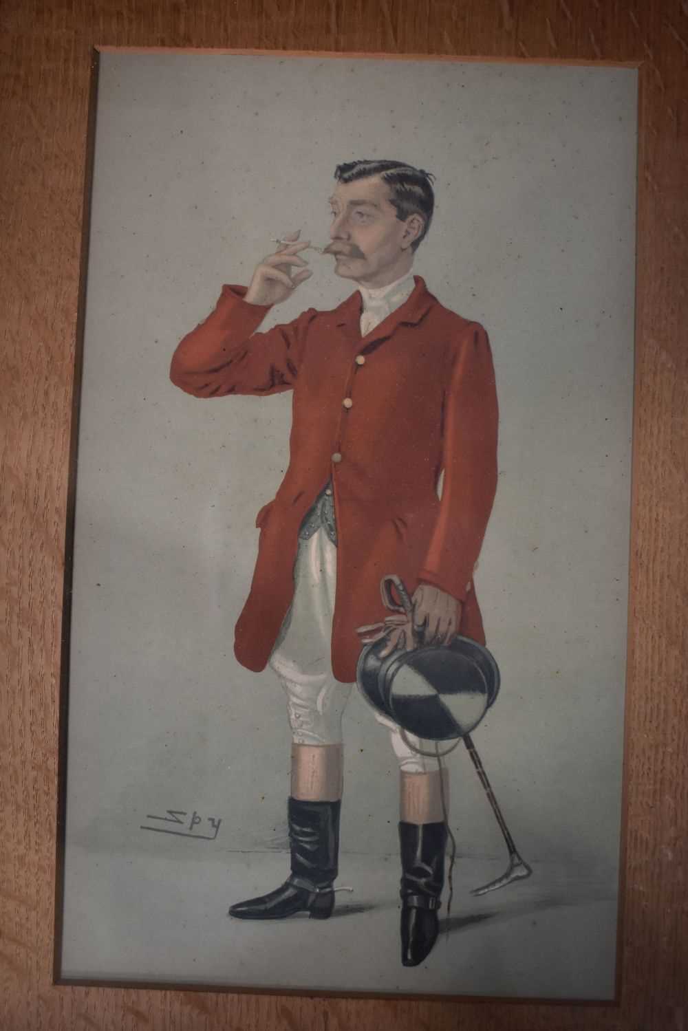 Sir Leslie Ward, 'Spy' (London 1851-1922) Vanity fair cartoon Print "A hard rider" 33 x 19 cm. - Image 3 of 12