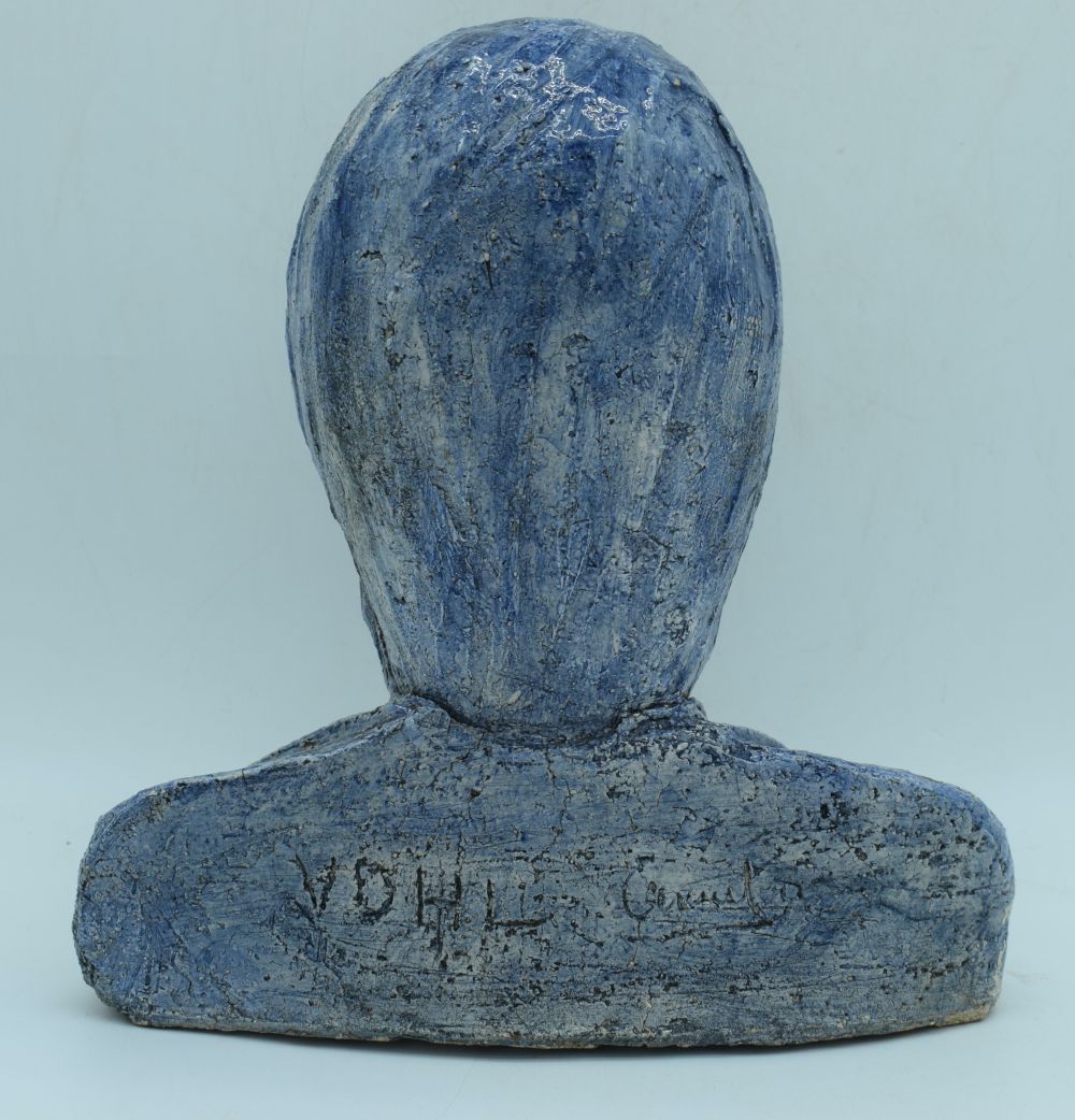 A large glazed pottery head apparently young Paul McCartney initialled VDHL and signed - Image 8 of 10