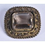 A Middle Eastern Silver Gilt Brooch set with a large Citrine. Stamped Made in Israel Silver 935, 4.