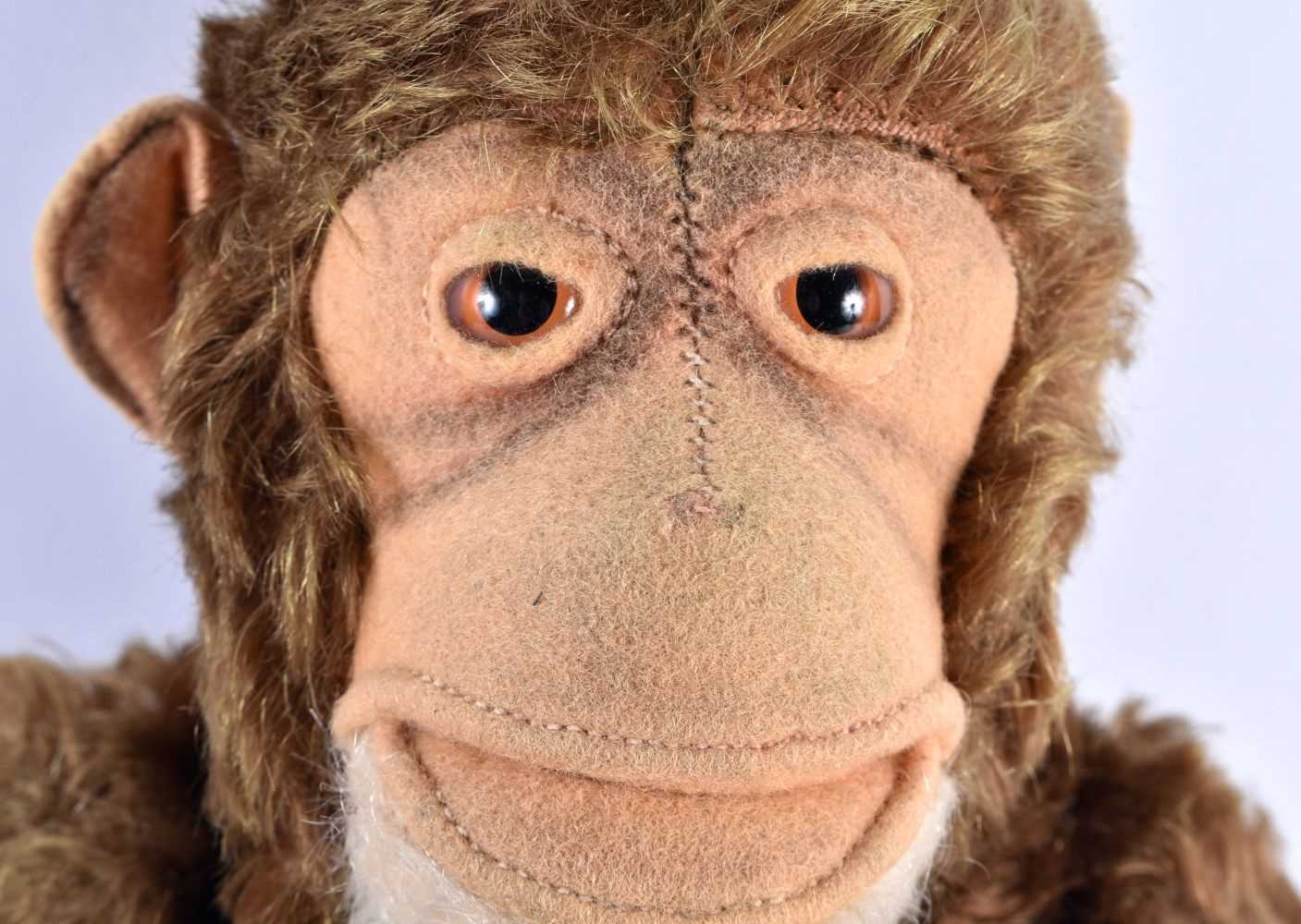 A MID CENTURY POSSIBLE STEIFF MONKEY WITH SQUEAKER. 25cm high. - Image 2 of 5