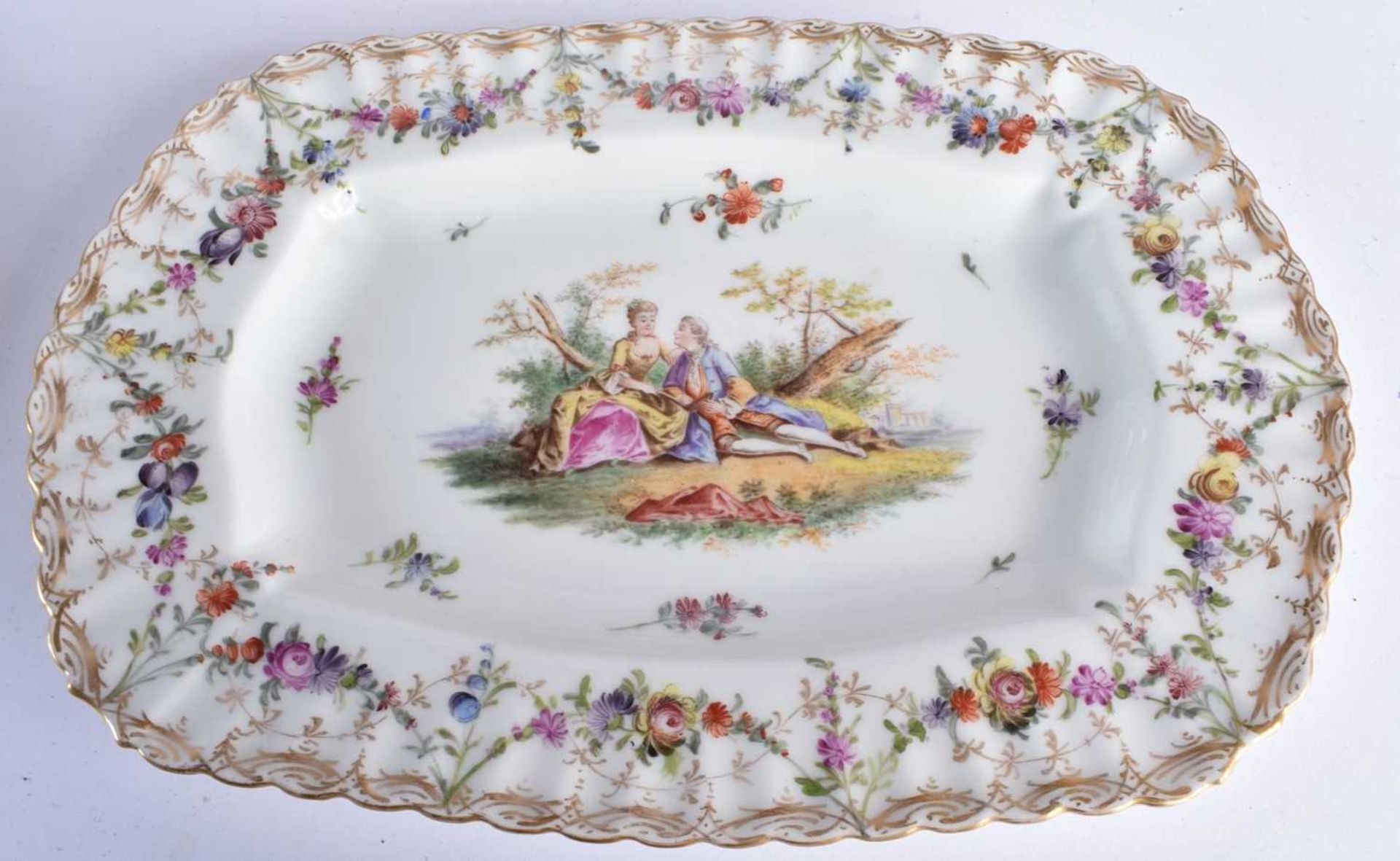 A GROUP OF 19TH CENTURY ENGLISH & CONTINENTAL PORCELAIN WARES including a blanc de chine basket. - Image 2 of 16