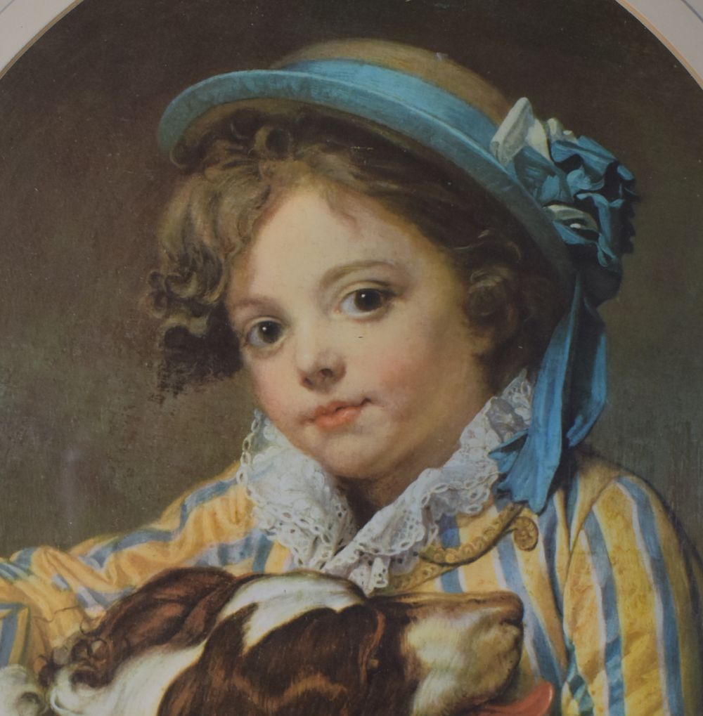 Jean Babtiste Greuze (1725-1805) Two Framed prints "Boy with a dog" & "Young girl" 39 x 31 cm - Bild 9 aus 12