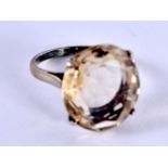 A LARGE GEMSTONE RING. P. 5.8 grams.