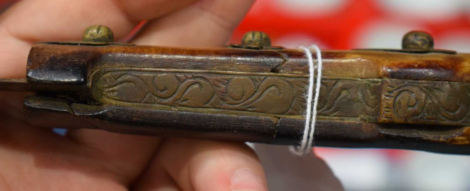 A Caucasian bone handled Kindjal Dagger with leather sheath 28 cm. - Image 16 of 21