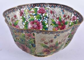 A LATE 19TH CENTURY CHINESE PLIQUE A JOUR RETICULATED ENAMEL BOWL Late Qing. 15 cm wide.
