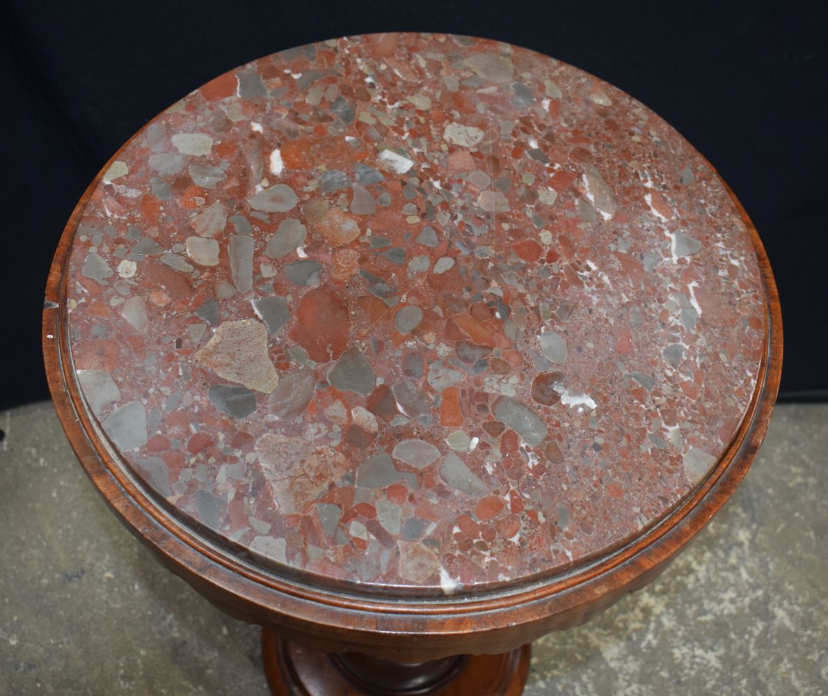 A 19th Century Pedestal Marble topped circular side table 72 x 47.5 cm. - Image 6 of 8