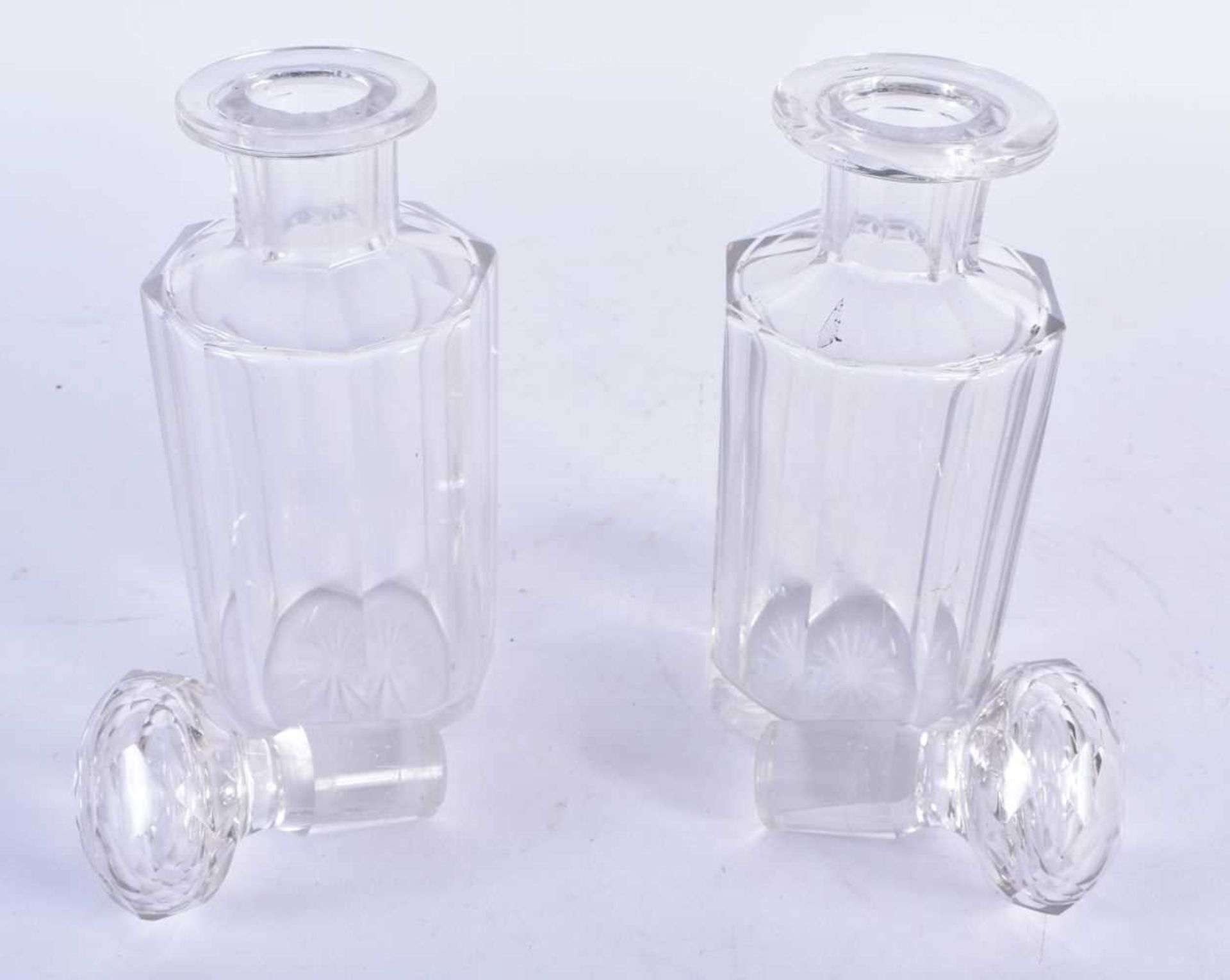 A Pair of Cut Glass Decanters. 18cm x 6.5cm, - Image 4 of 5