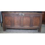 An 18/19th Century Oak Coffer 67 x 138 x 59 cm.