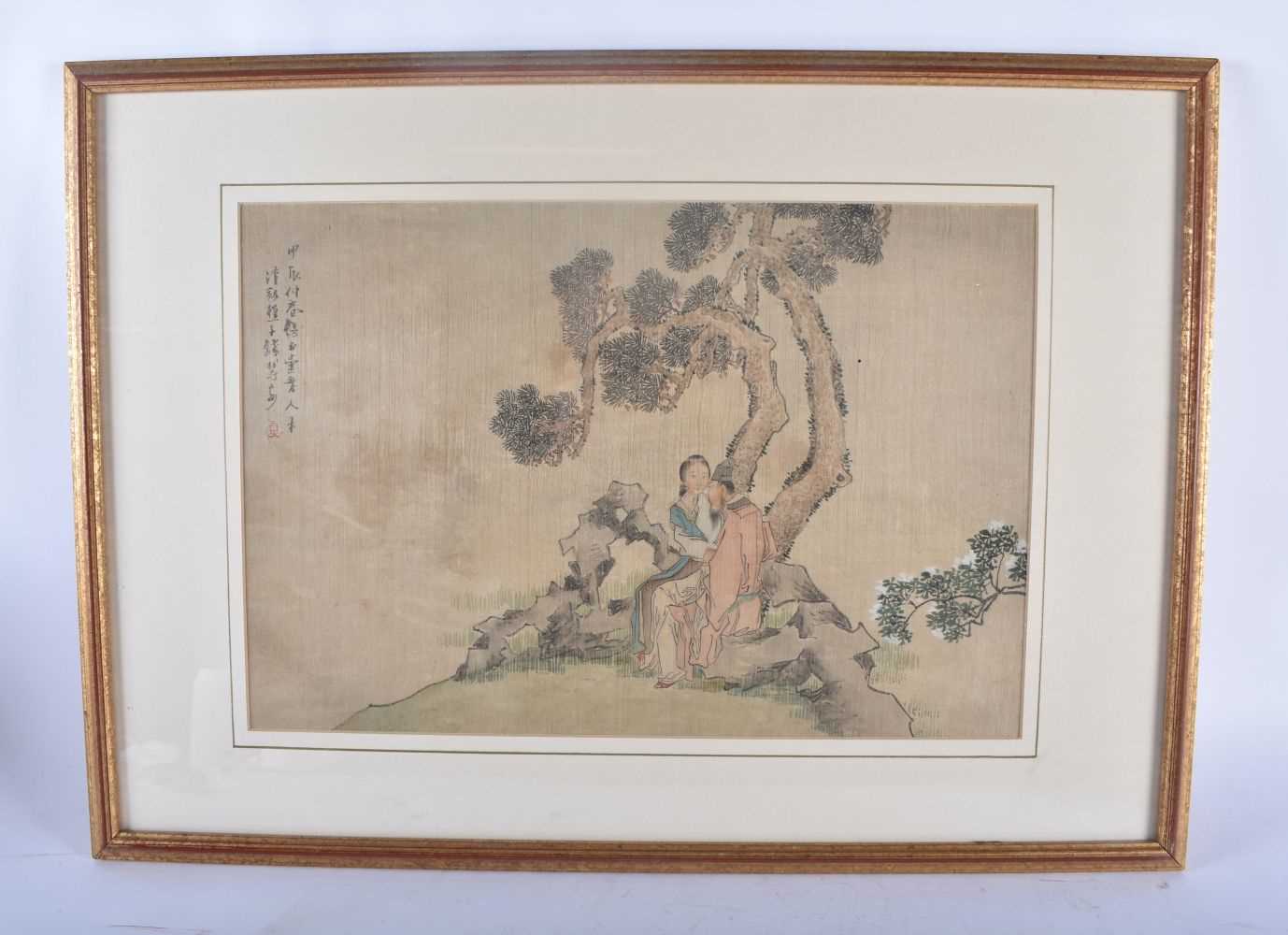 Attributed to Qian Hui'an (1833-1911) 3 x Watercolours, Figures within landscapes. 60 cm x 42 cm. - Image 2 of 38