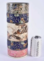 A LARGE 19TH CENTURY JAPANESE MEIJI PERIOD SATSUMA VASE painted with birds and landscapes. 30cm x 12