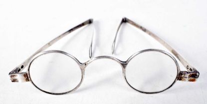 A Pair of Georgian Silver Framed Folding Wig Spectacles. Hallmarked Birmingham. 10.6 cm wide, weight