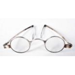 A Pair of Georgian Silver Framed Folding Wig Spectacles. Hallmarked Birmingham. 10.6 cm wide, weight